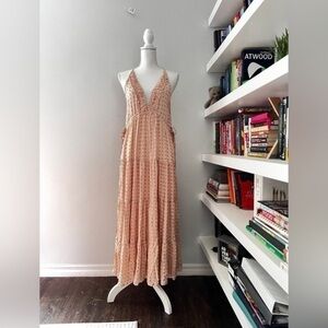 Stolen Hearts breathtaking boho Maxi summer Dress in light coral, size medium